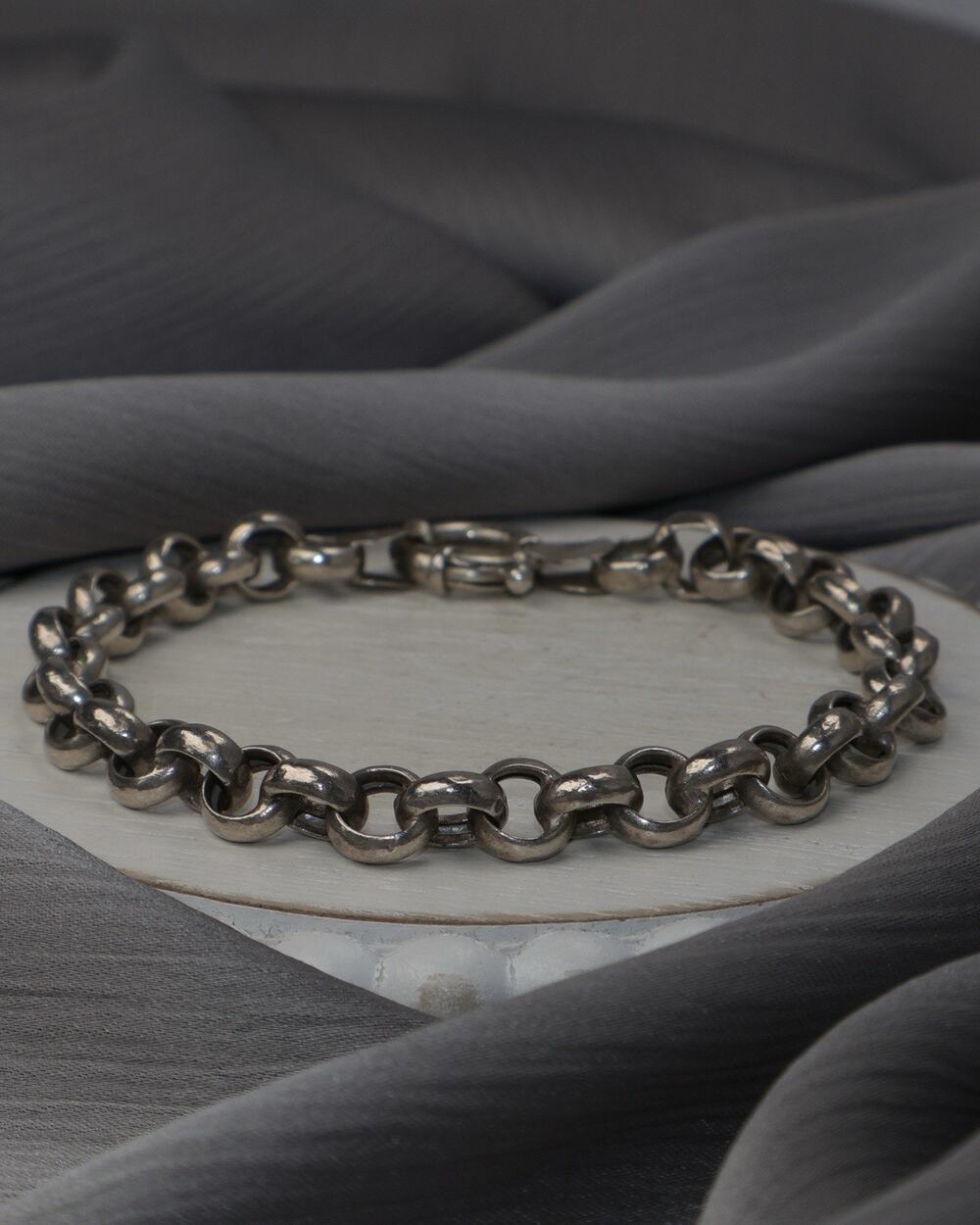 Vintage Sterling Silver Chain Bracelet 12.99G / 8.5in